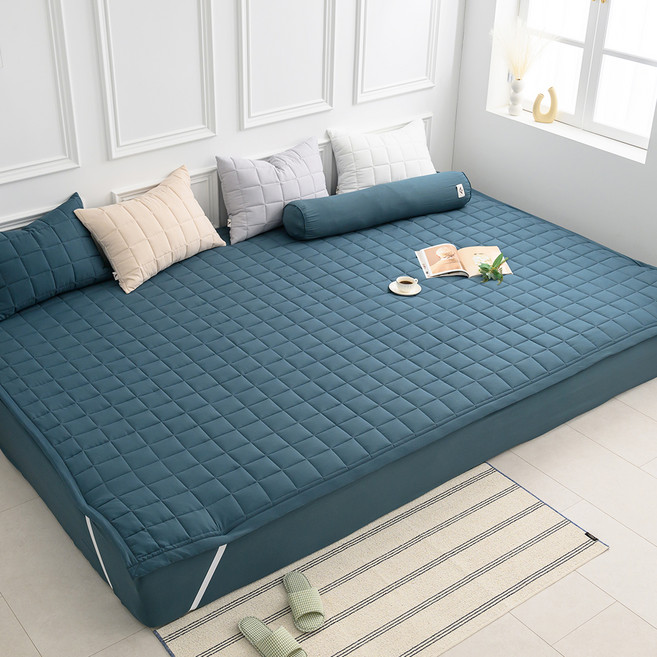 아이닉스 푸딩 소프트워싱 마이크로 고정밴딩 패밀리 침대패드, 딥그린