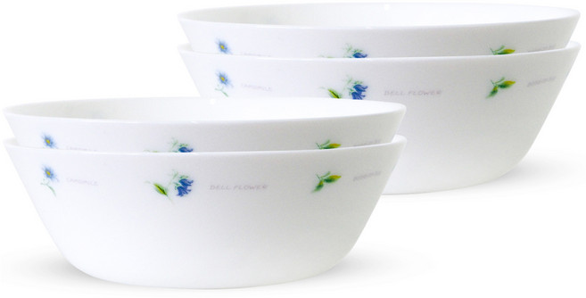 Bacile 歐風洋甘菊白色大碗, 白色, 4個