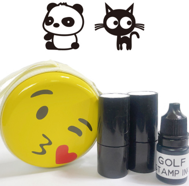 애플 골프공 스탬프 세트, BLACK A, 1세트