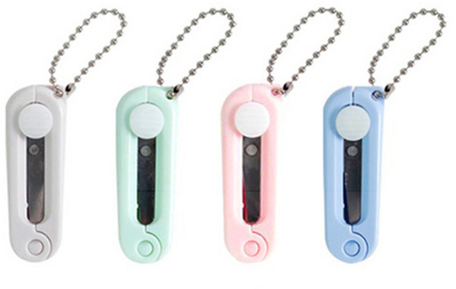 인디케이 열쇠고리 미니 가위, 혼합색상, 4개