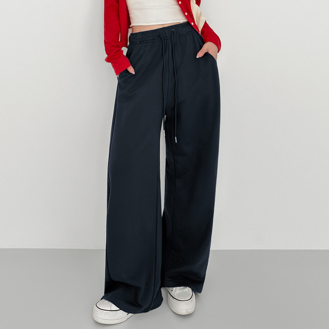 유라잇 여성용 숏/기본/롱 기장 유핏 4탄 사이드 절개 핀턱 트레이닝 와이드 밴딩 팬츠 322257