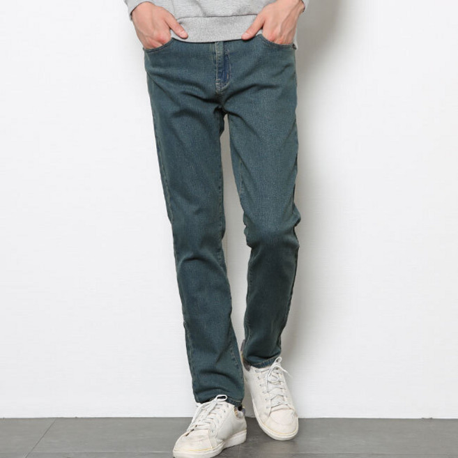 맨타운 남성용 빅사이즈 포켓 절개라인 슬림 스판 청바지