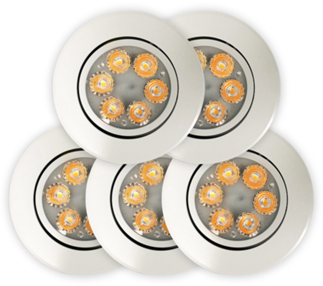 LED 일체형 MR 7.62cm 매입등 5W, 전구색(화이트), 5개