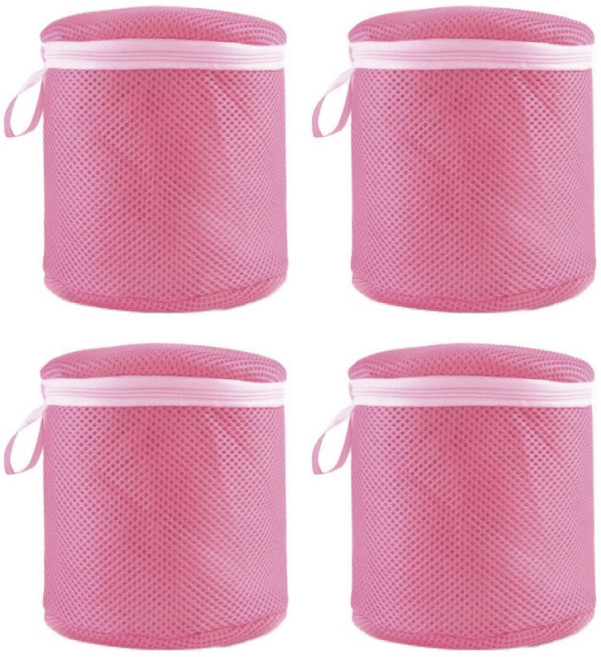 小麥購物 內衣洗衣袋 Y221 圓筒型 53g, 粉色, 4個