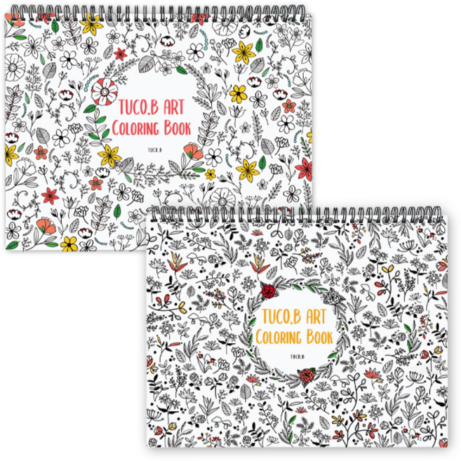 아트 컬러링북 플라워 스프링 랜덤발송, 투코비