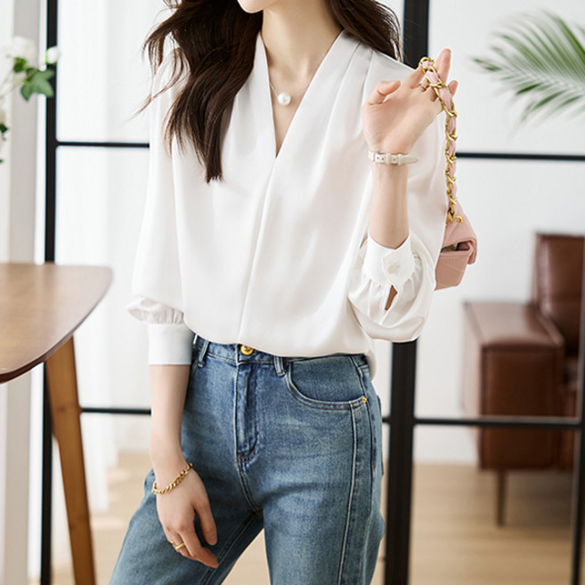 POPLARNC 艾瑪比 V領女襯衫
