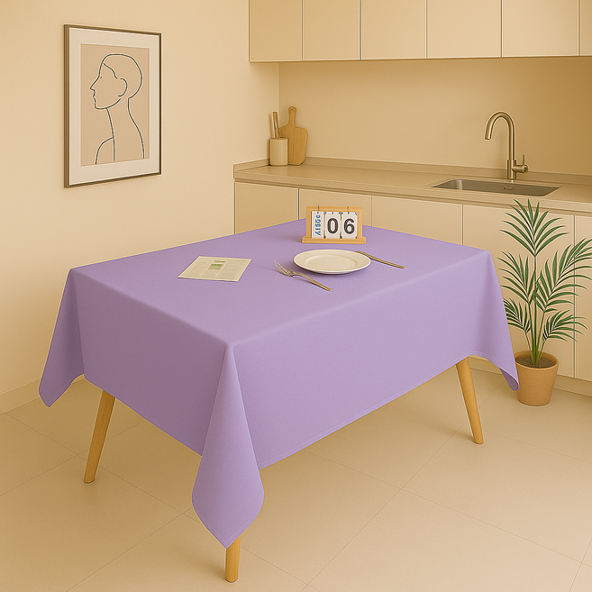 아싸레 파티 방수 식탁보, 퍼플, 137 x 274 cm, 1개