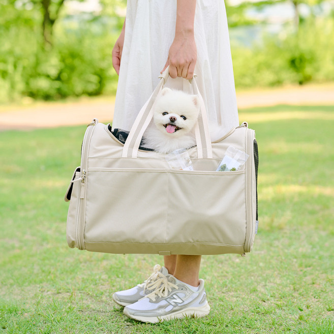 울리 반려동물 숨쉬는 이동가방, 아이보리, 1개