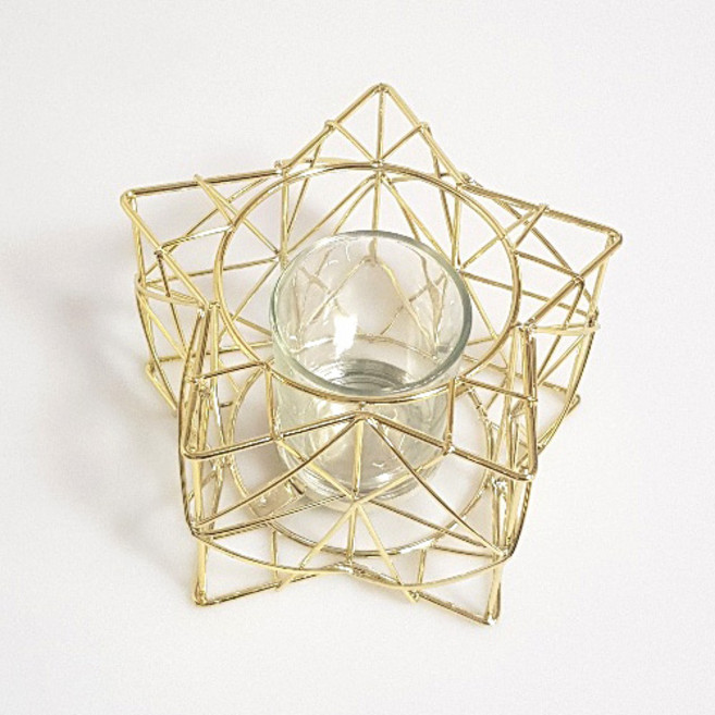 푸코 오각형 프레임 촛대장식 철재촛대 소