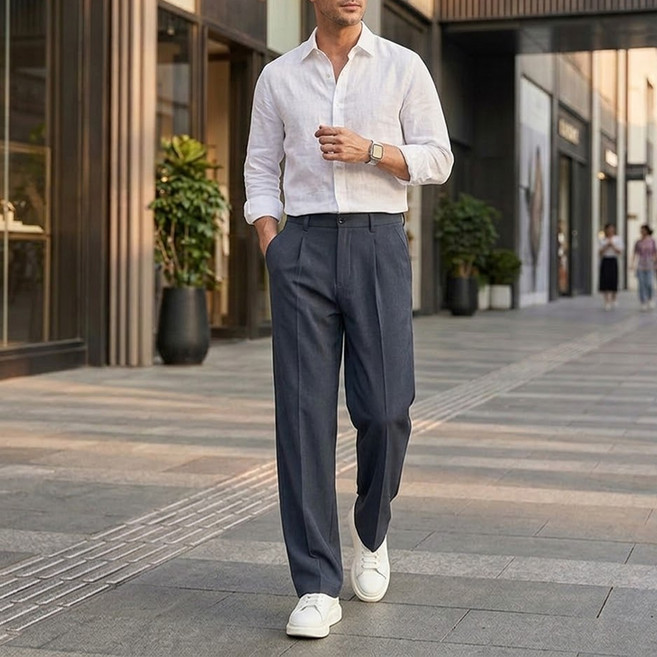 닷이프 남성용 여름 스탠다드 캐주얼 슬랙스 D263-041