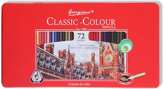 조르조네 클래식 삼각 그립 유성 색연필, 72색, 1세트