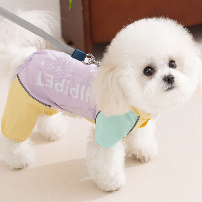 퍼피드림 강아지 피코 컬러 블록 올인원 봄 여름 아우터 10044, 1개, 퍼플