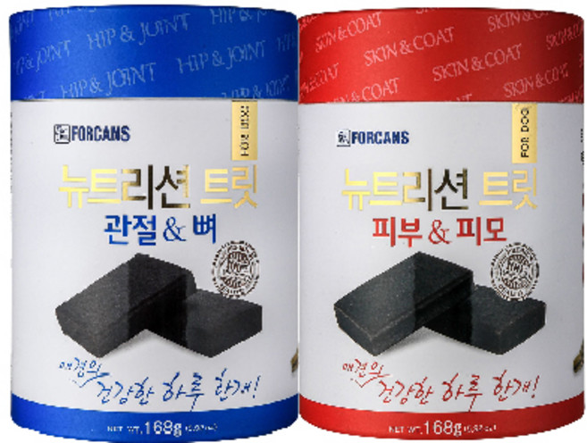 포켄스 강아지 트릿 영양제 2종 세트, 336g, 관절+피부, 1세트