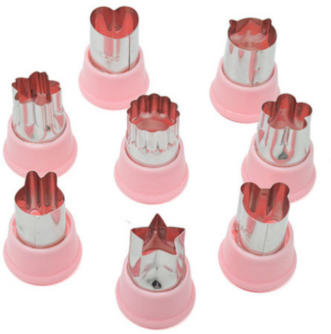 스텐레스 야채커터 소 8종 MP080, 핑크, 1세트