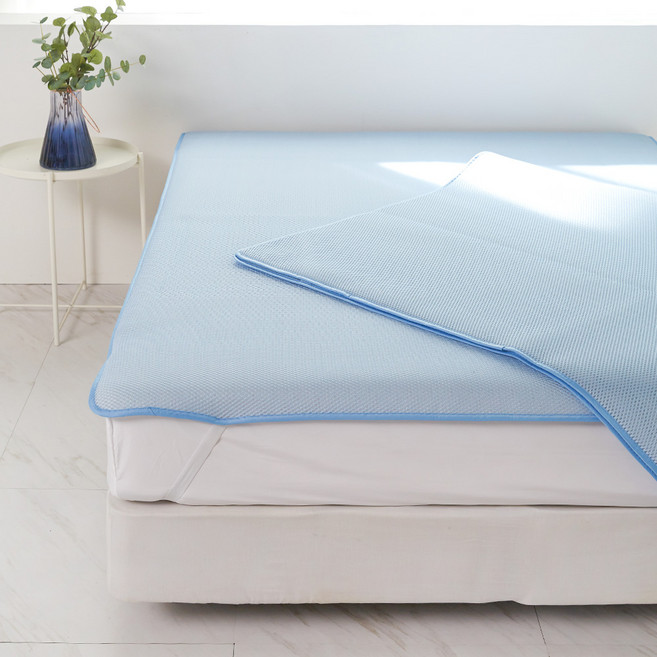 라뽐므 쏘쿨 3D 에어매쉬 여름 매트, 아이스블루, 쿨매트
