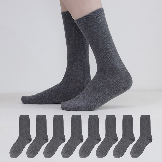 이지레그 여성용 시그니처 롱 골지 장목 양말 8켤레