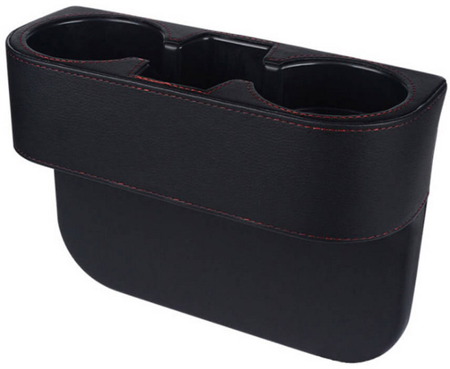 보쉘 자동차 시트 콘솔 수납 2구 컵홀더, 1개, 블랙