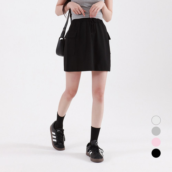 코튼클로젯 여성용 트레이닝 밴딩 카고 미니 스커트