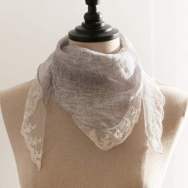 바비수 디얼미 린넨100 레이스 스카프