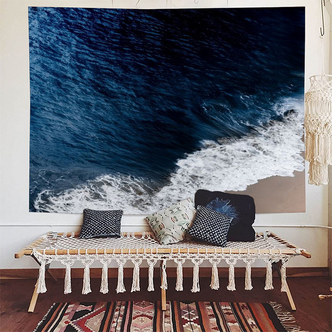 소유공간 토네 파도 풍경 태피스트리, 블루