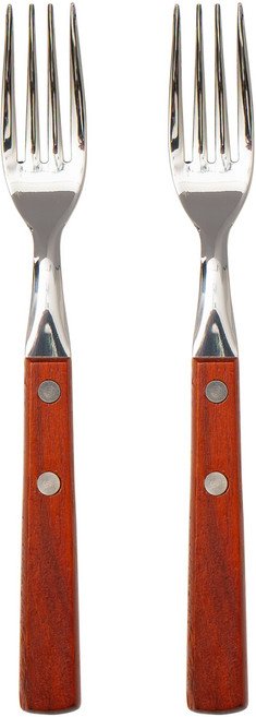 라온누리 내츄럴 우드 디너포크, 레드, 2개