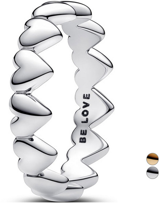 PANDORA 潘多拉 女款 愛心串珠戒指 193427C00