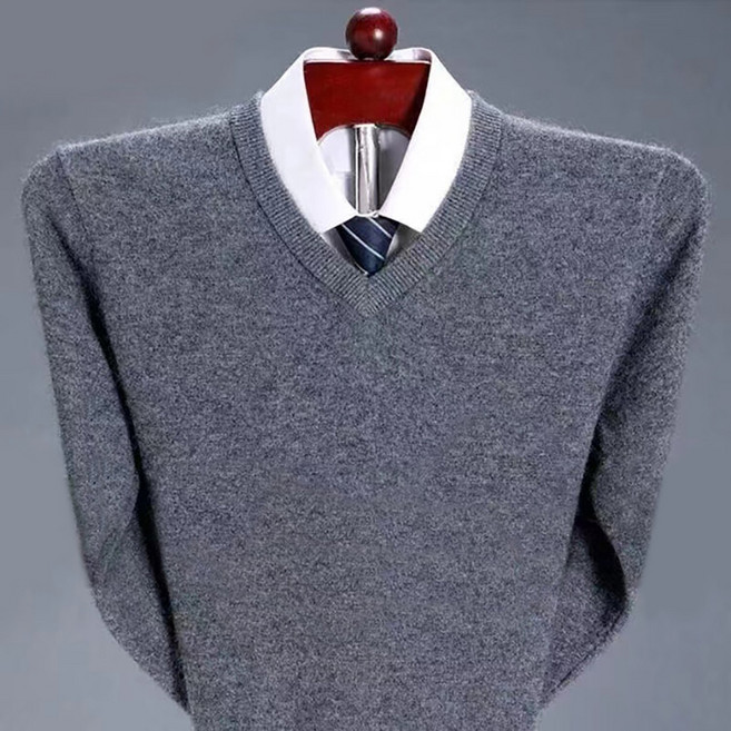 인피어스 남성용 미니멀 심플 브이넥 스웨터 I263-0039