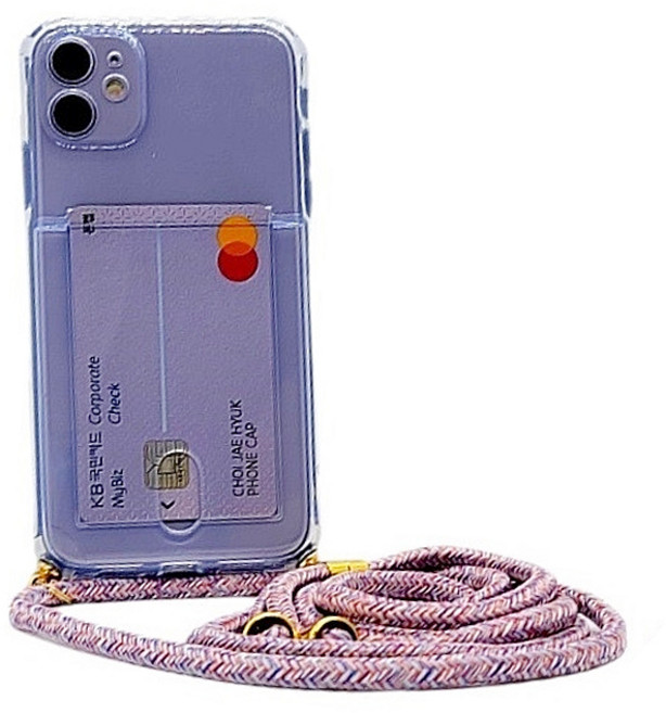 워너프 목걸이 스트랩 카드 투명 휴대폰 케이스