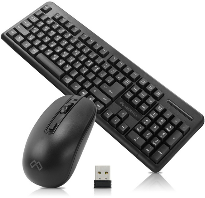 맥스틸 무선 키보드 + 마우스 세트, MK500, 인체공학