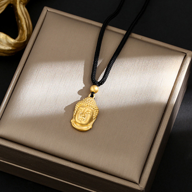 붓다베스트 소원성취 부처님 펜던트 블랙 로프 불교 목걸이