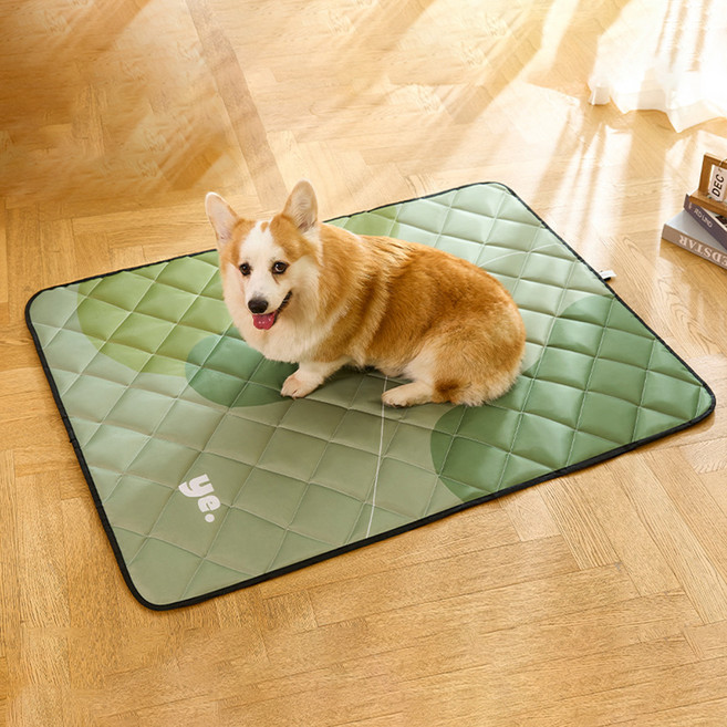 요런개 반려동물 방수 심플한 매트, 1개, 03. 무늬 그린