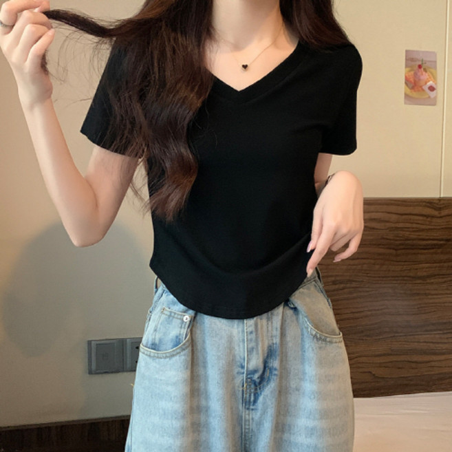 안다로미 여성용 디클릿 반팔 티셔츠