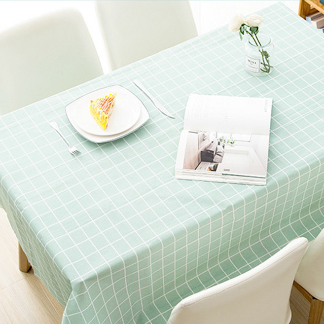일회용 파티 방수 식탁보 137 x 180 cm, 민트체크, 1개