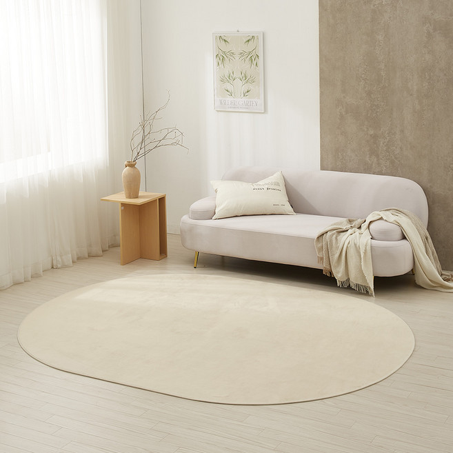 LEREVE 라떼아 생활방수 워셔블 타원형 비정형 러그