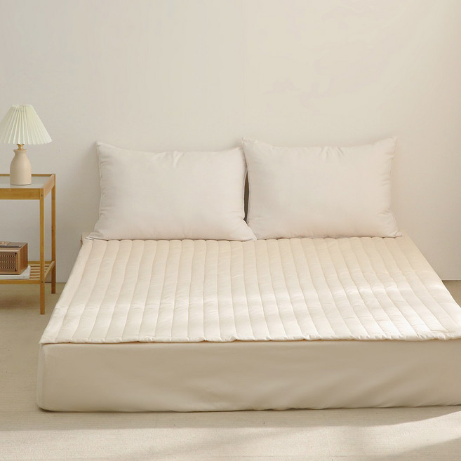 플로라침구 내추럴 40수 순면 밴딩 패드, 내추럴베이지