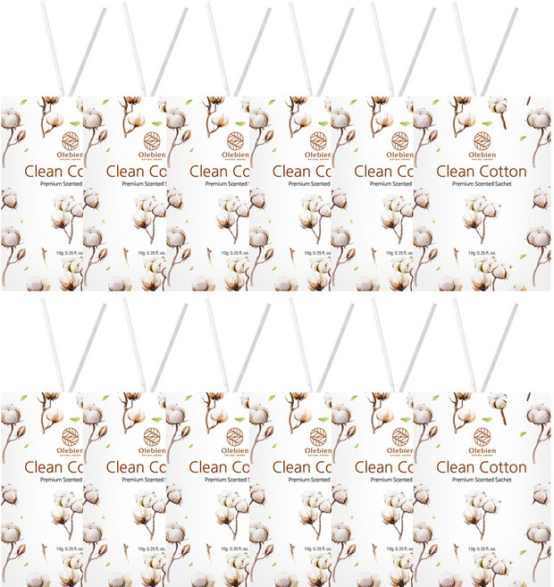 올레비엔 센티드 사쉐 방향제 본품, 10g, 12개, 클린코튼