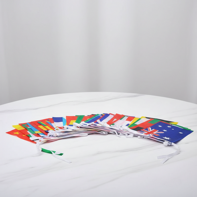 MARKETPIA 萬國旗裝飾旗幟 100國掛旗 25m 國旗(14 x 21 cm), 隨機出貨, 1個