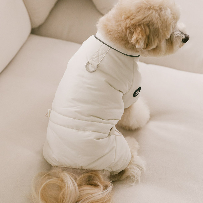 펫츠랜드 반려동물 에어핏 올인원 패딩, 아이보리, 1개