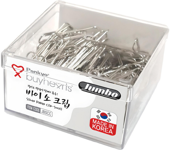 Pankyo Buyhearts Jumbo 小號銀色迴紋針 JBSCC, 1個, 500件