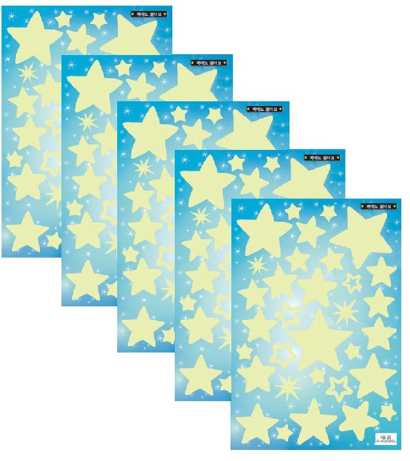 환타스틱스 야광별 스티커 NS-23 5p, 하늘 가득 별