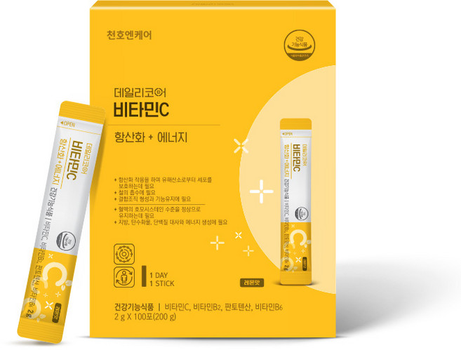 천호엔케어 데일리코어 비타민C 레몬맛 분말형 100p, 1개, 200g