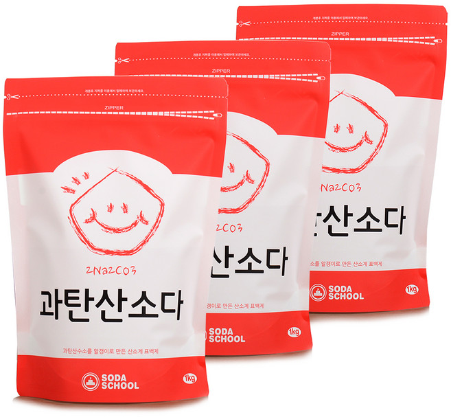 소다스쿨 과탄산소다, 1kg, 3개