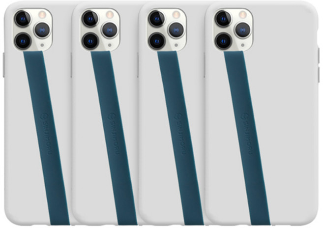 신지모루 고탄력 실리콘 휴대폰 스트랩, 블루, 4개