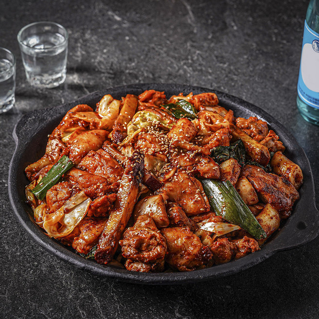 통나무집 닭갈비 + 양념장 + 손질야채떡, 1.64kg, 1개