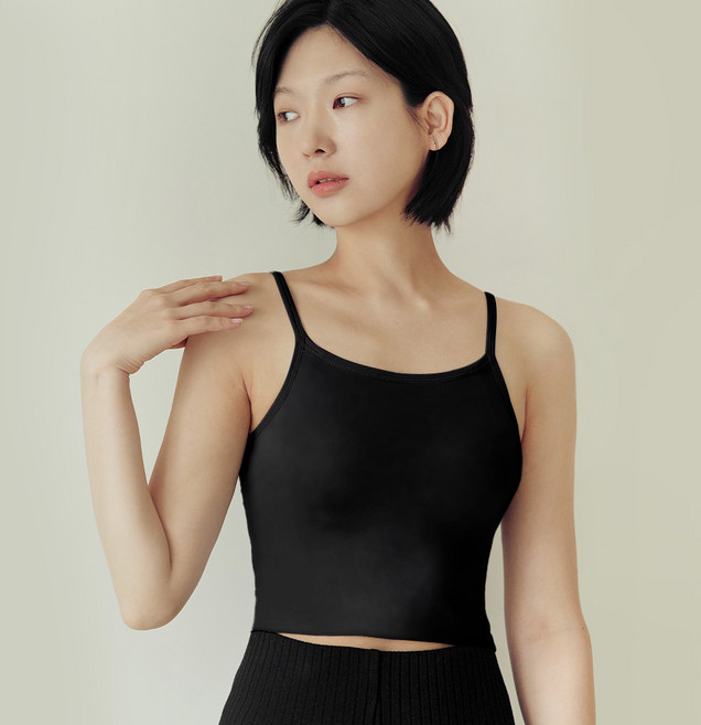 마른파이브 여성용 캡내장 브리즈 모달 크롭 끈 나시