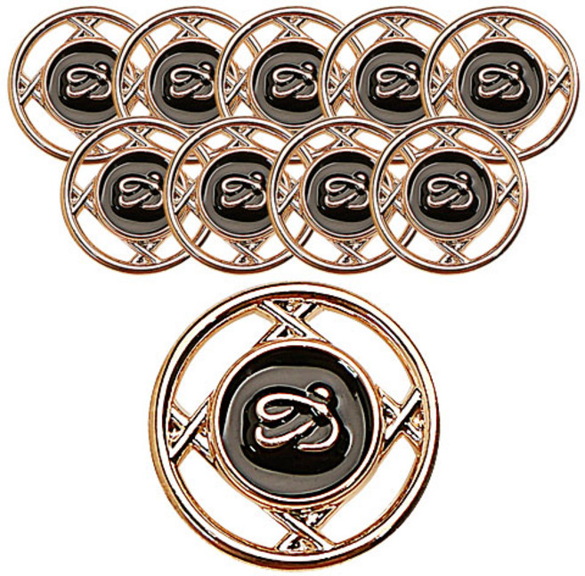 동대문단추왕 뮬란 단추 18mm, 블랙G, 10개