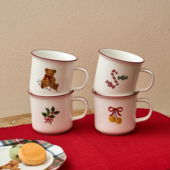 모던하우스 홀리베어 머그 290ml x 4종 세트, 1세트, 혼합색상