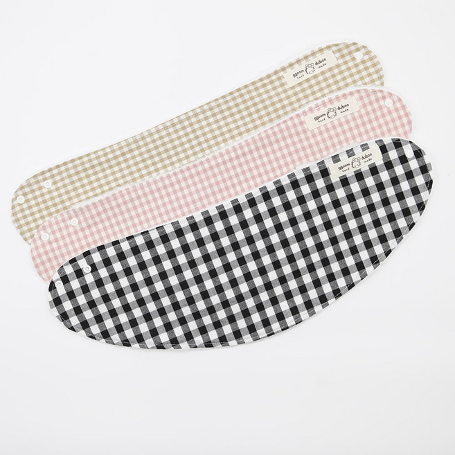 꿈꾸는두부 겨울 극세사안감 체크 바나나 스카프빕 3종 세트