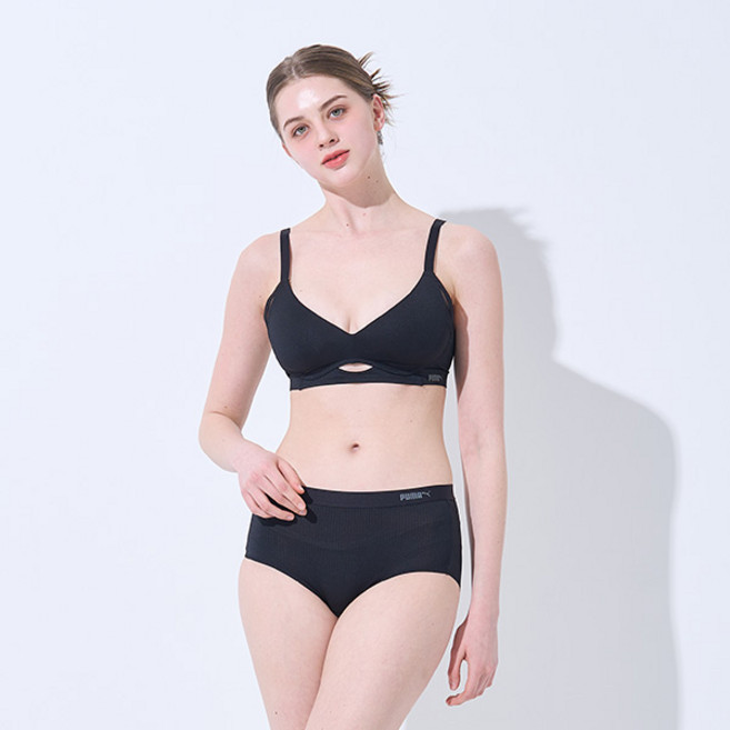 푸마바디웨어 여성용 윈디홀 올메쉬 브라 + 팬티 세트