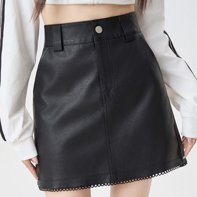 어썸풀 여성용 루나테온 레더 스커트 A26SPSK123001